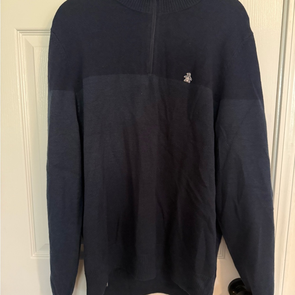 Original Penguin Men's Dark Blue Zip-Up Sweater